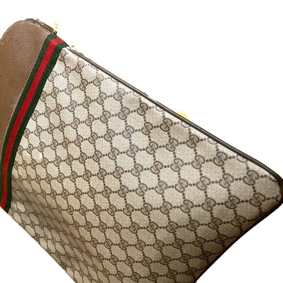 GUCCI AUTHENTIC vintage 70s/80s monogram tote w/ Gucci stripe - Picture 2 of 9